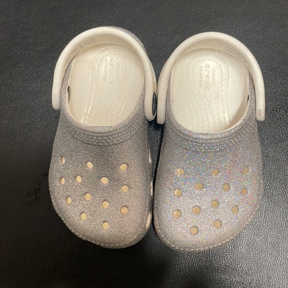 Girls toddler crocs kids classic glitter size C6